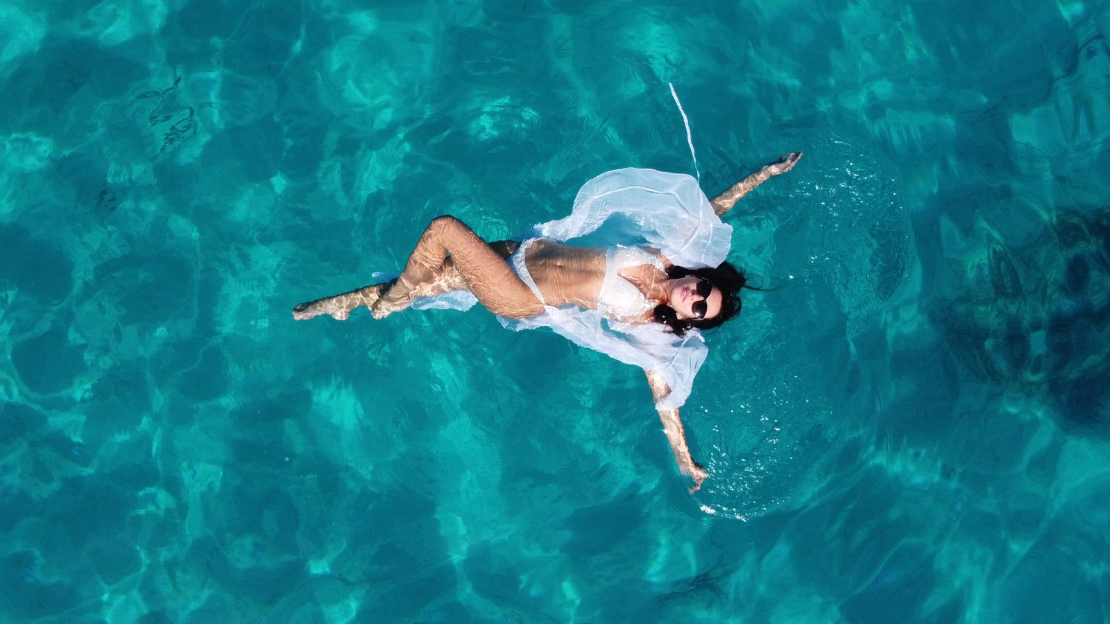 A swim stop in clear turquoise water